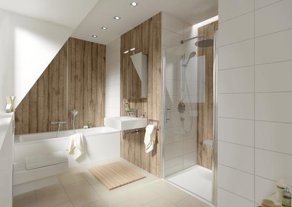 Wandpanelen sublimatie houtstructuur - badkamer